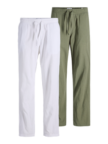 Jack & Jones Paquete de 2 Calças Chino Loose Fit -Bright White - 12262518