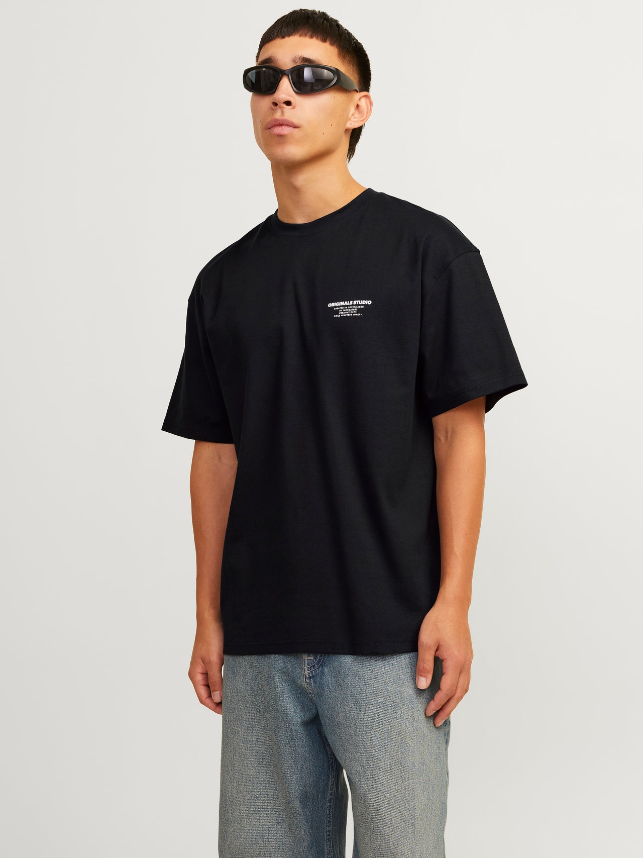 Jack & Jones Painettu Pyöreä pääntie T-paita -Black - 12262718