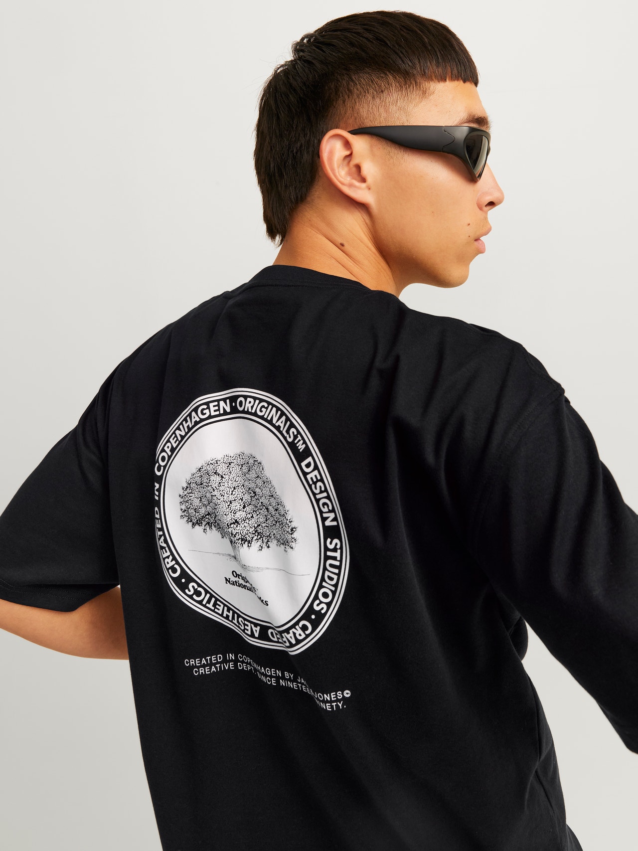 Jack & Jones Printed Crew neck T-shirt -Black - 12262718