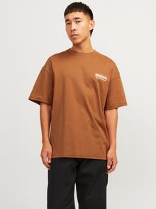 Jack & Jones Painettu Pyöreä pääntie T-paita -Mocha Bisque - 12262718