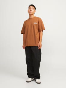 Jack & Jones Painettu Pyöreä pääntie T-paita -Mocha Bisque - 12262718