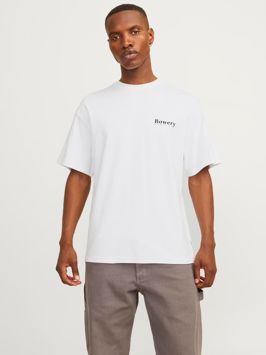 Jack & Jones Gedruckt Rundhals T-shirt -Bright White - 12262718