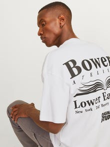Jack & Jones Painettu Pyöreä pääntie T-paita -Bright White - 12262718