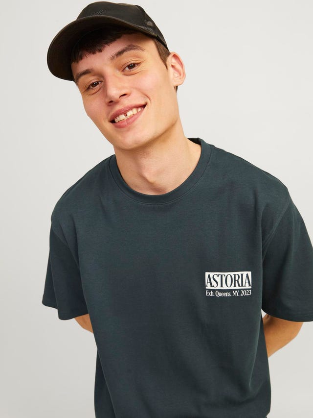 Jack & Jones Nadruk Okrągły dekolt T-shirt - 12262718