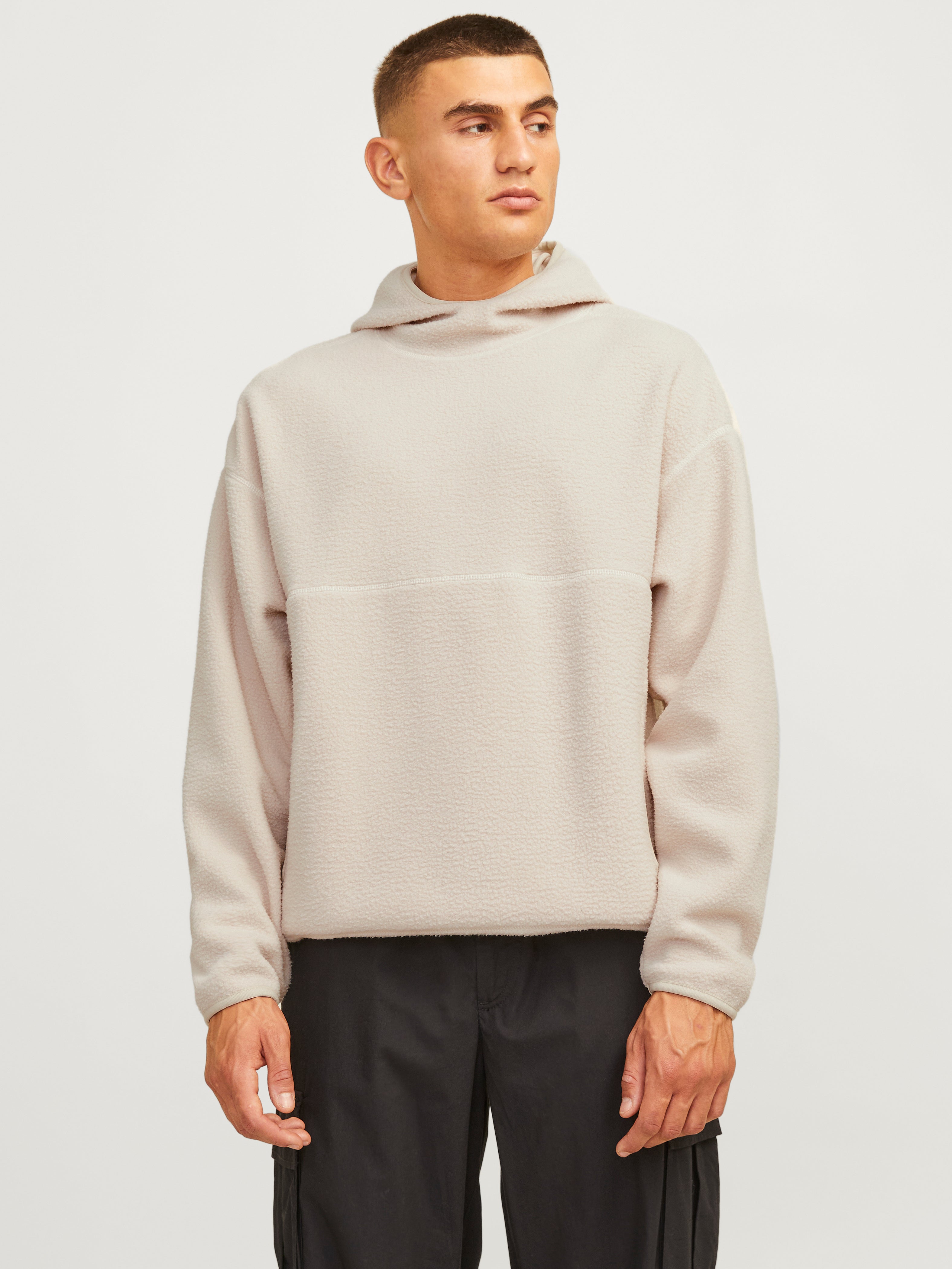 Einfarbig Fleece Sweatshirt