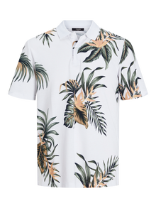 Jack & Jones All-Over Print Polo T-shirt -White - 12262782