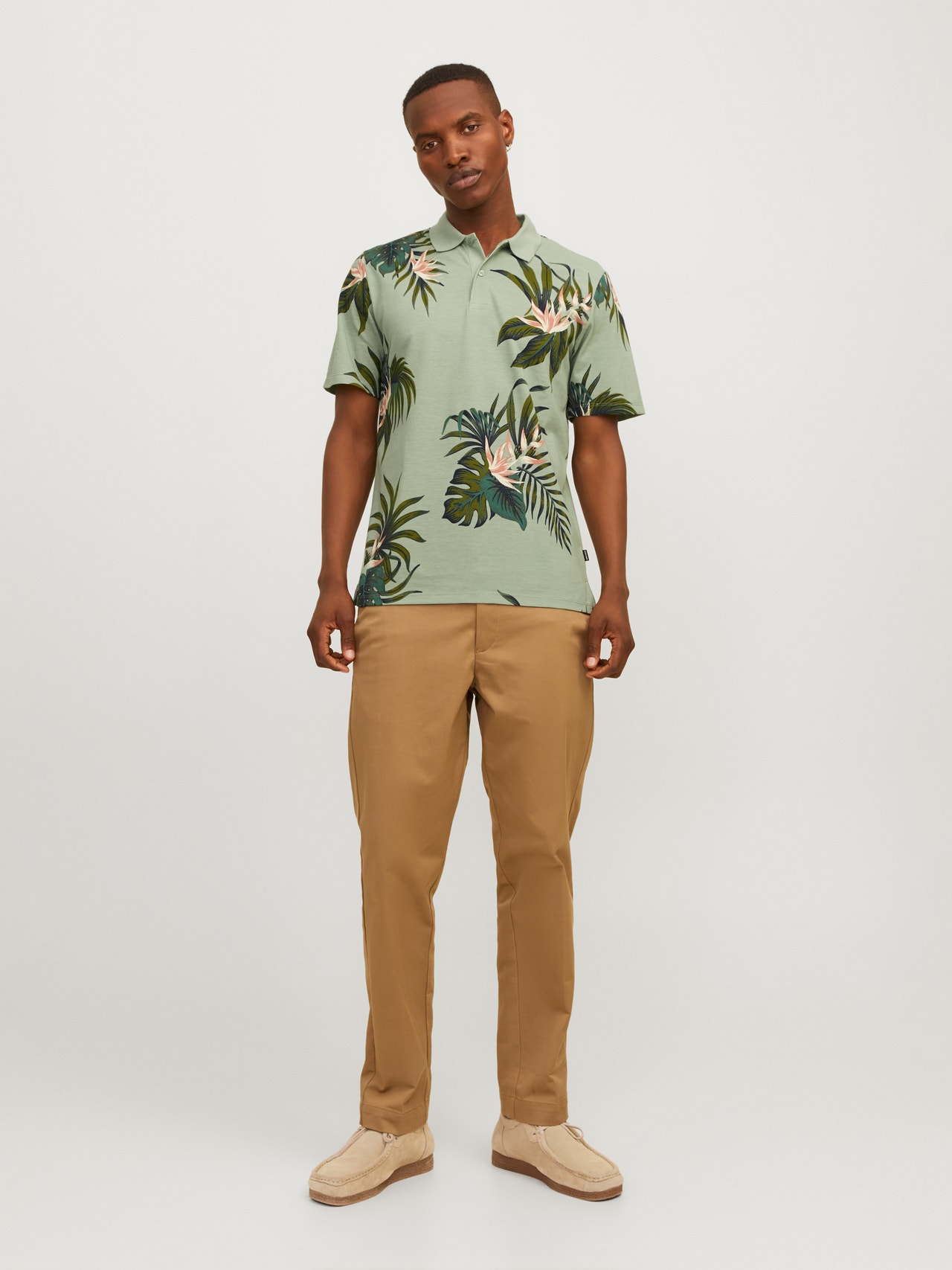 Jack & Jones Celoplošný potisk Polo límec Tričko -Lily Pad - 12262782