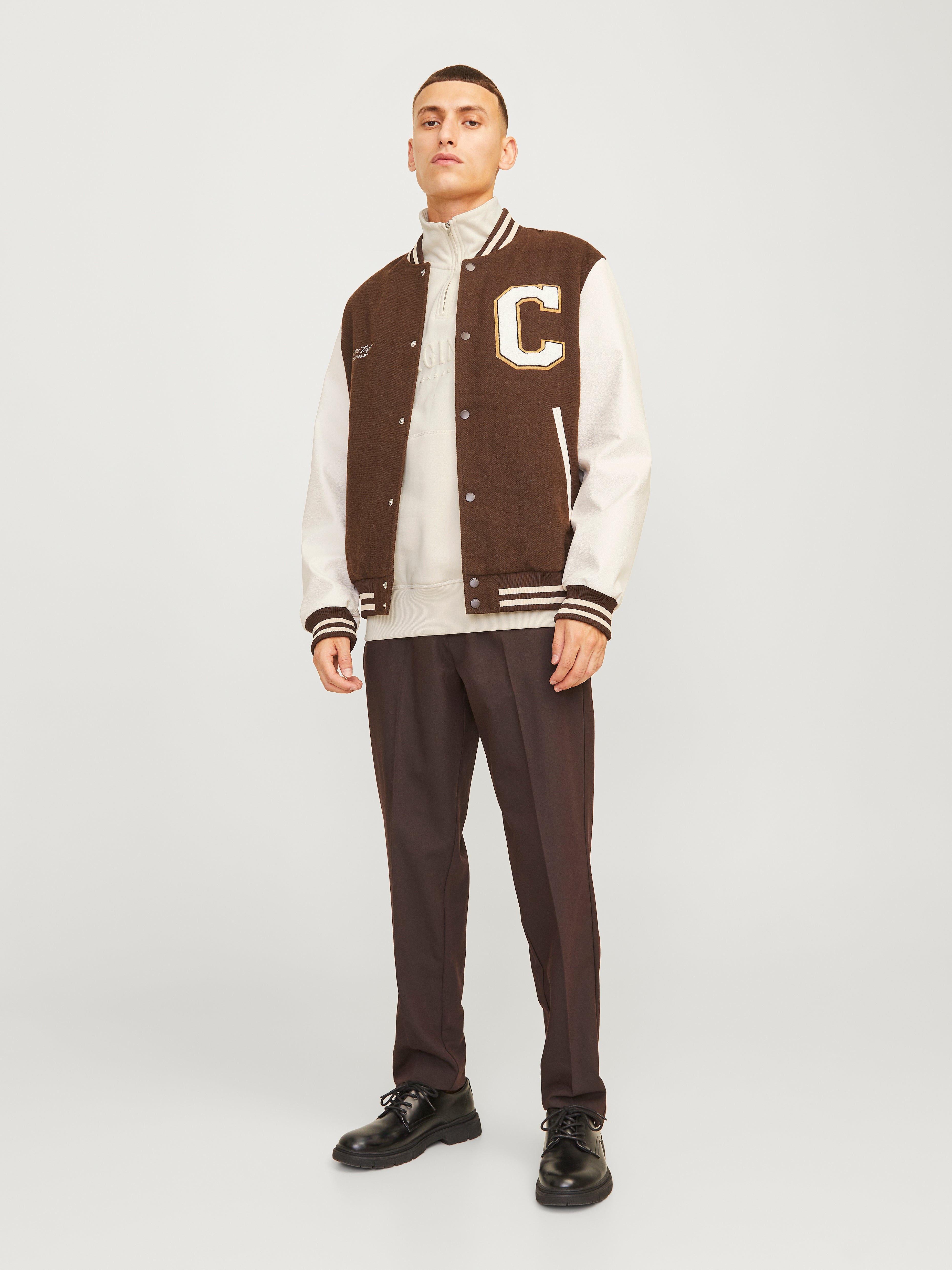 Thumbnail - Gedruckt Sweatshirt Mit Halbem Reißverschluss