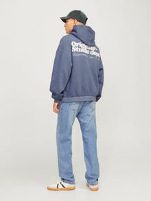 Jack & Jones Gedrukt Hoodie -Nightshadow Blue - 12262878