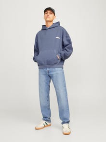Jack & Jones Gedrukt Hoodie -Nightshadow Blue - 12262878
