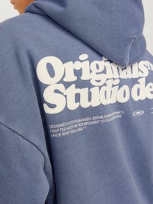 Jack & Jones Gedrukt Hoodie -Nightshadow Blue - 12262878