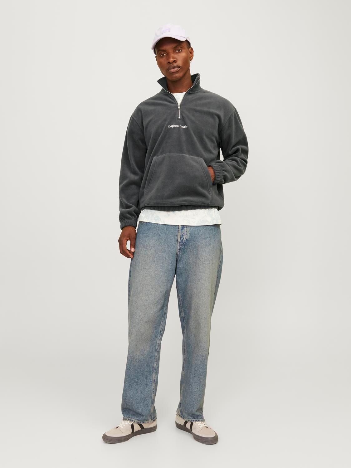 Gedruckt Fleece Sweatshirt