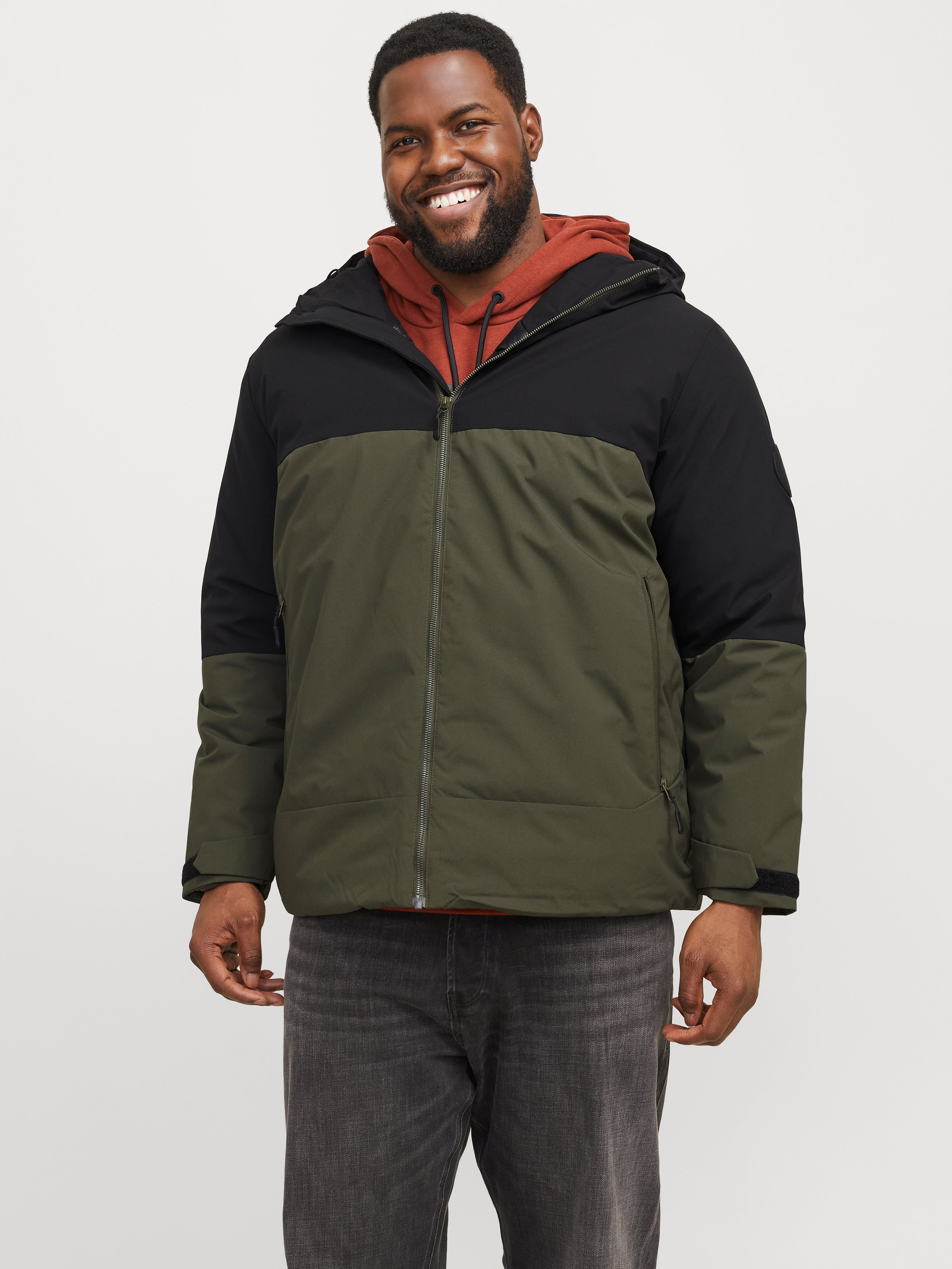 Plus Size Gefütterte Jacke