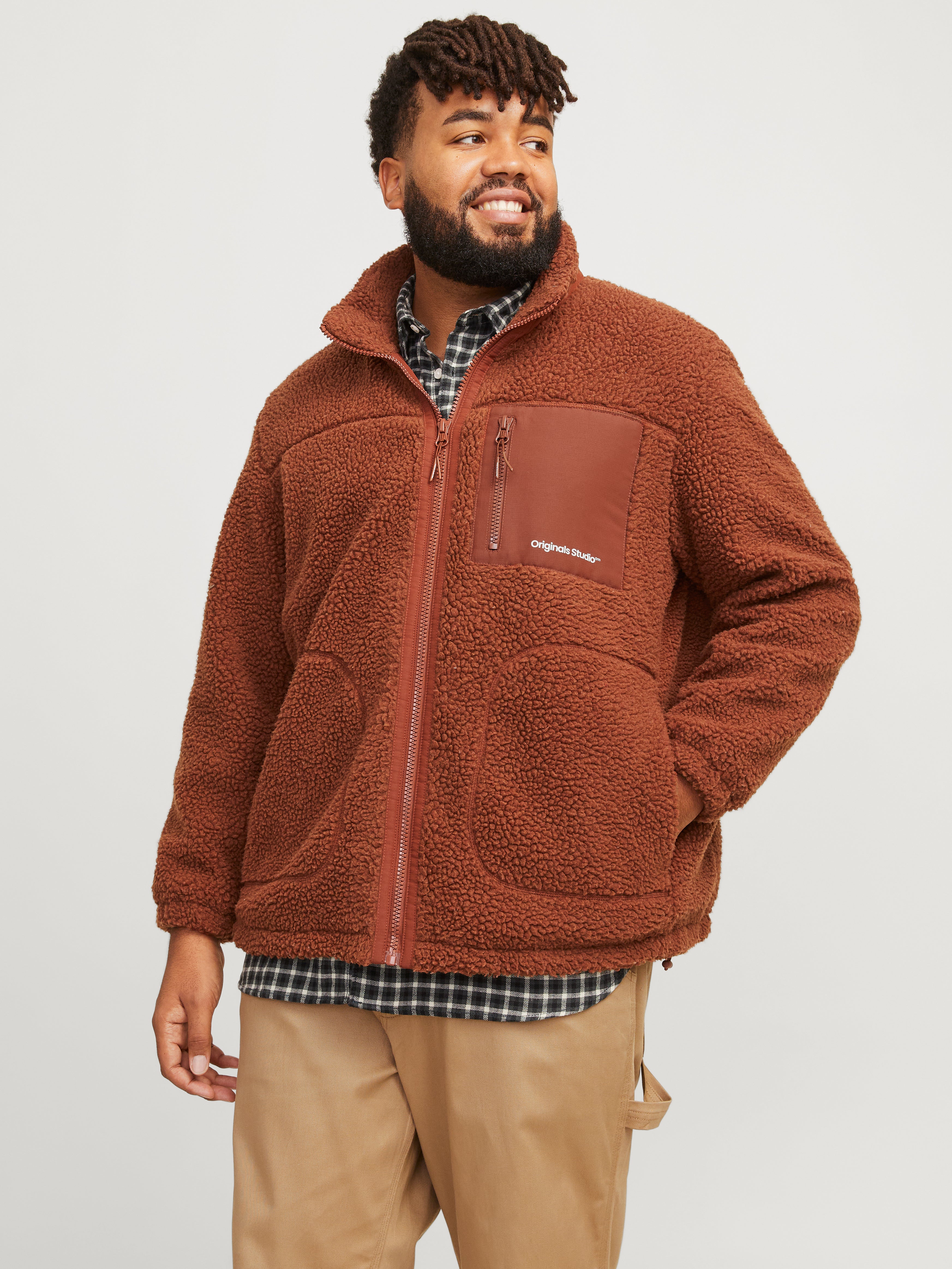 Plus Size Teddyfell Jacke