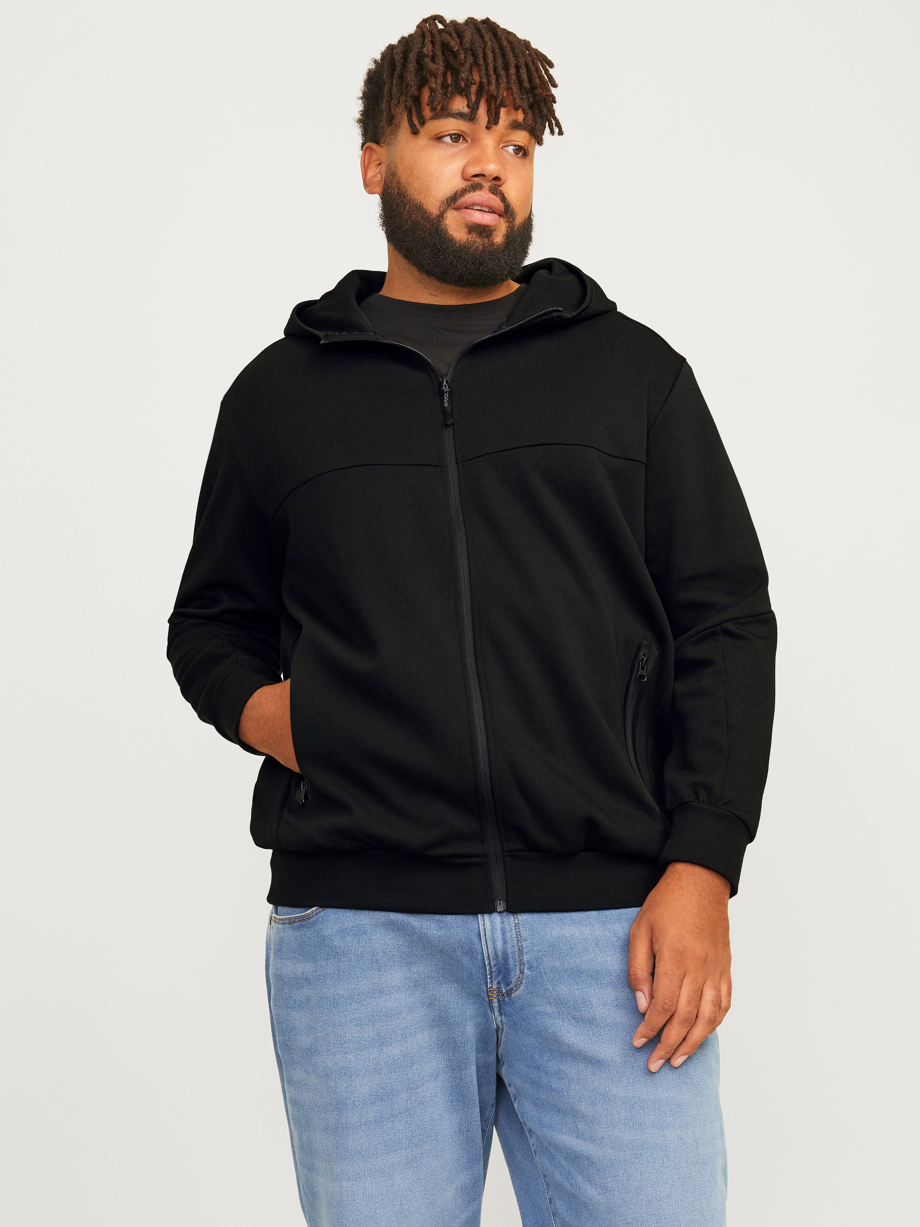 Plus Size Einfarbig Kapuzenjacke