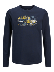 Jack & Jones Minipituinen Logo pitkähihainen t-paita -Navy Blazer - 12263095