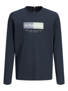 Jack & Jones Logo t-shirt à manches longues -Sky Captain - 12263109