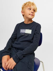 Jack & Jones Logo t-shirt à manches longues -Sky Captain - 12263109