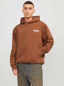 Jack & Jones Painettu Huppari -Mocha Bisque - 12263179