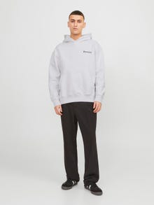 Jack & Jones Printet Hættetrøje -White Melange - 12263179