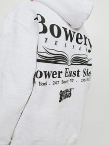 Jack & Jones Printet Hættetrøje -White Melange - 12263179