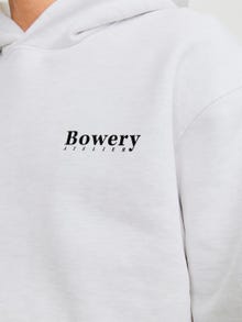 Jack & Jones Printet Hættetrøje -White Melange - 12263179