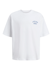 Jack & Jones Spausdintas raštas Marškinėliai Jaunimui -Bright White - 12263182