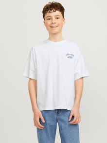 Jack & Jones Nadruk T-shirt Dla chłopców -Bright White - 12263182