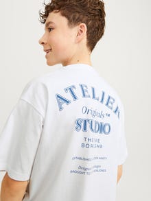 Jack & Jones Spausdintas raštas Marškinėliai Jaunimui -Bright White - 12263182