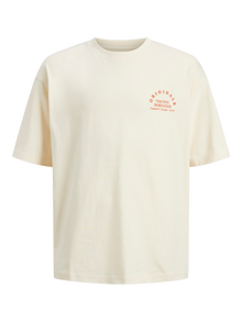 Jack & Jones Tryck T-shirt För pojkar -Buttercream - 12263182