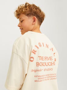 Jack & Jones Nadruk T-shirt Dla chłopców -Buttercream - 12263182