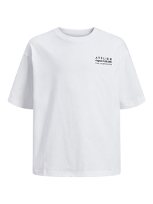 Jack & Jones Bedrukt T-shirt Voor jongens -Bright White - 12263183