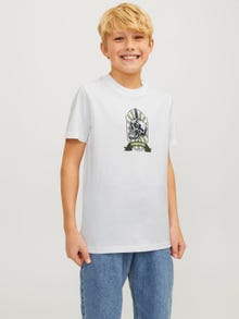 Jack & Jones Poikien Painettu T-paita -Bright White - 12263213