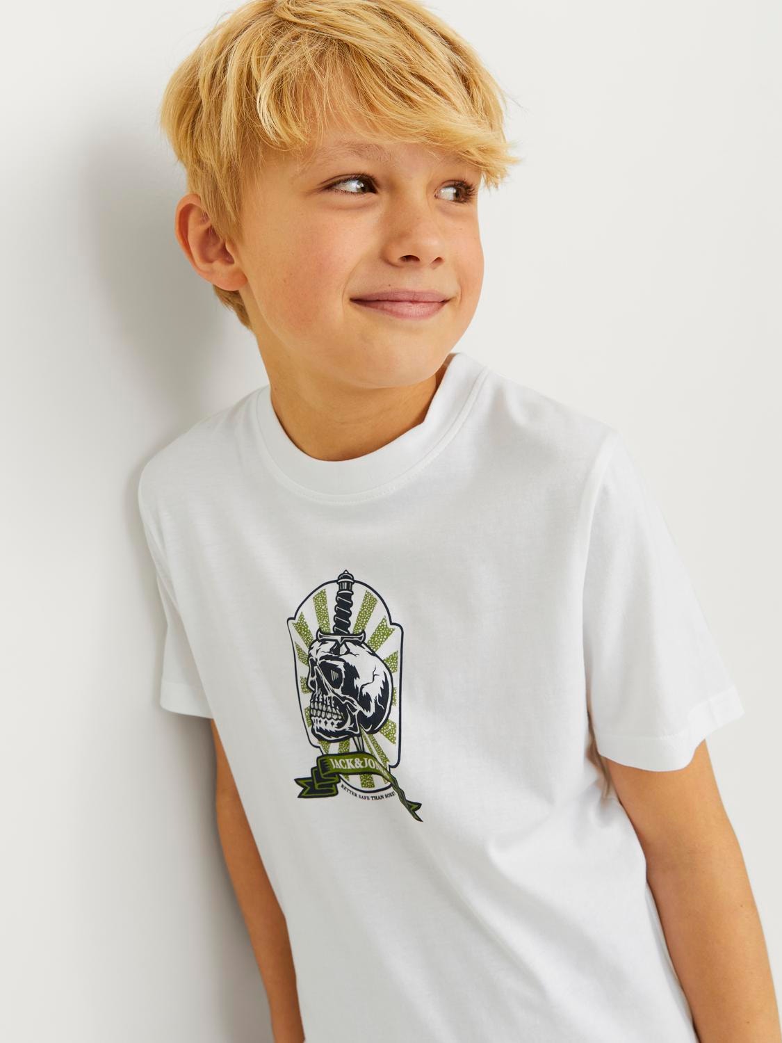 Jack & Jones T-shirt Imprimé Pour les garçons -Bright White - 12263213