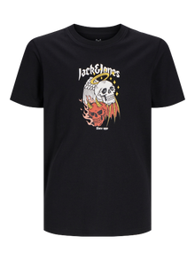 Jack & Jones Printed T-shirt For boys -Black - 12263213