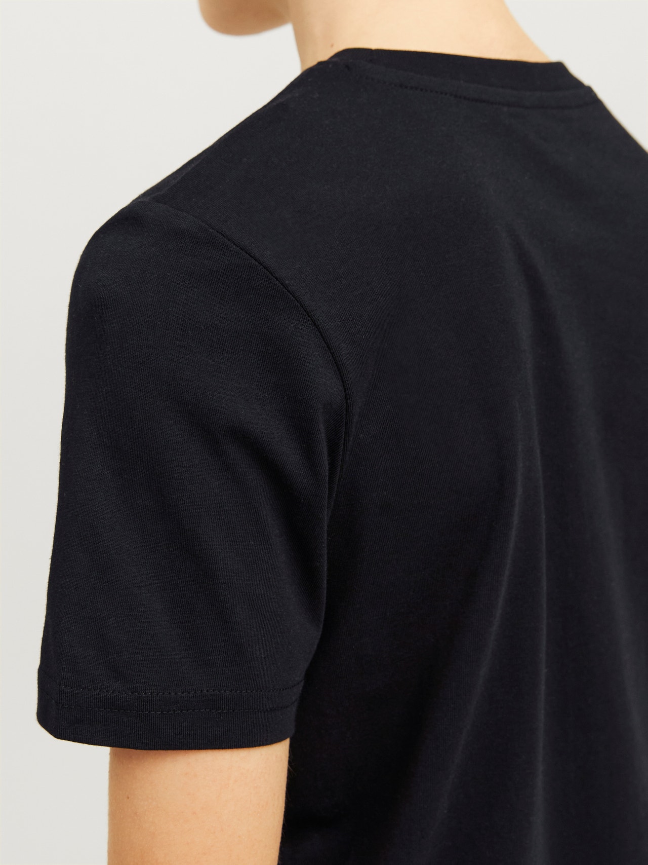 Jack & Jones Τυπική εφαρμογή Στρογγυλή λαιμόκοψη Junior Κοντομάνικο μπλουζάκι -Black - 12263213