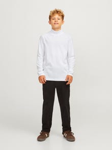 Jack & Jones Junior Yksivärinen pitkähihainen t-paita -Bright White - 12263252