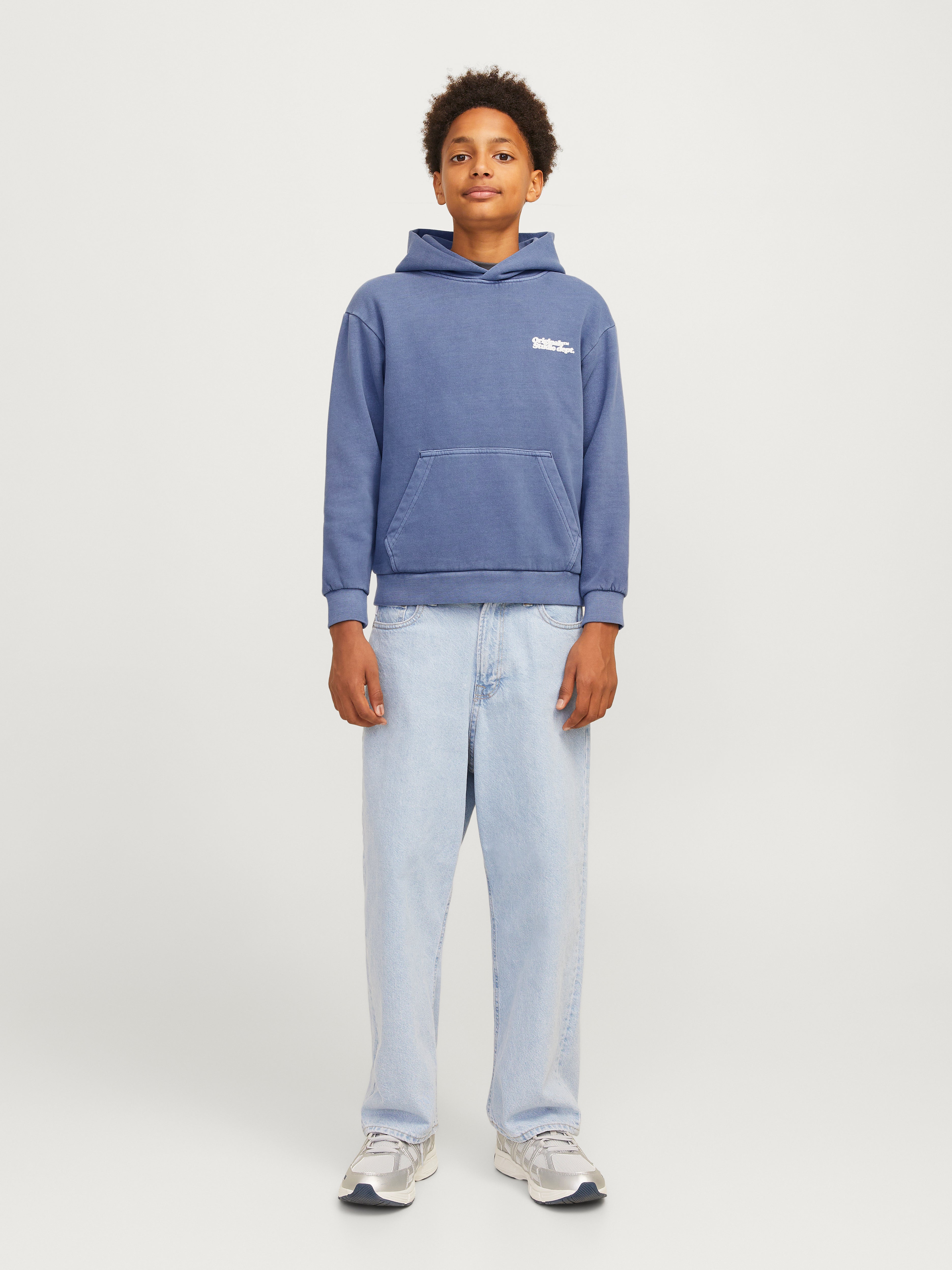 Gedruckt Kapuzenpullover Junior Dunkelblau Jack & Jones®