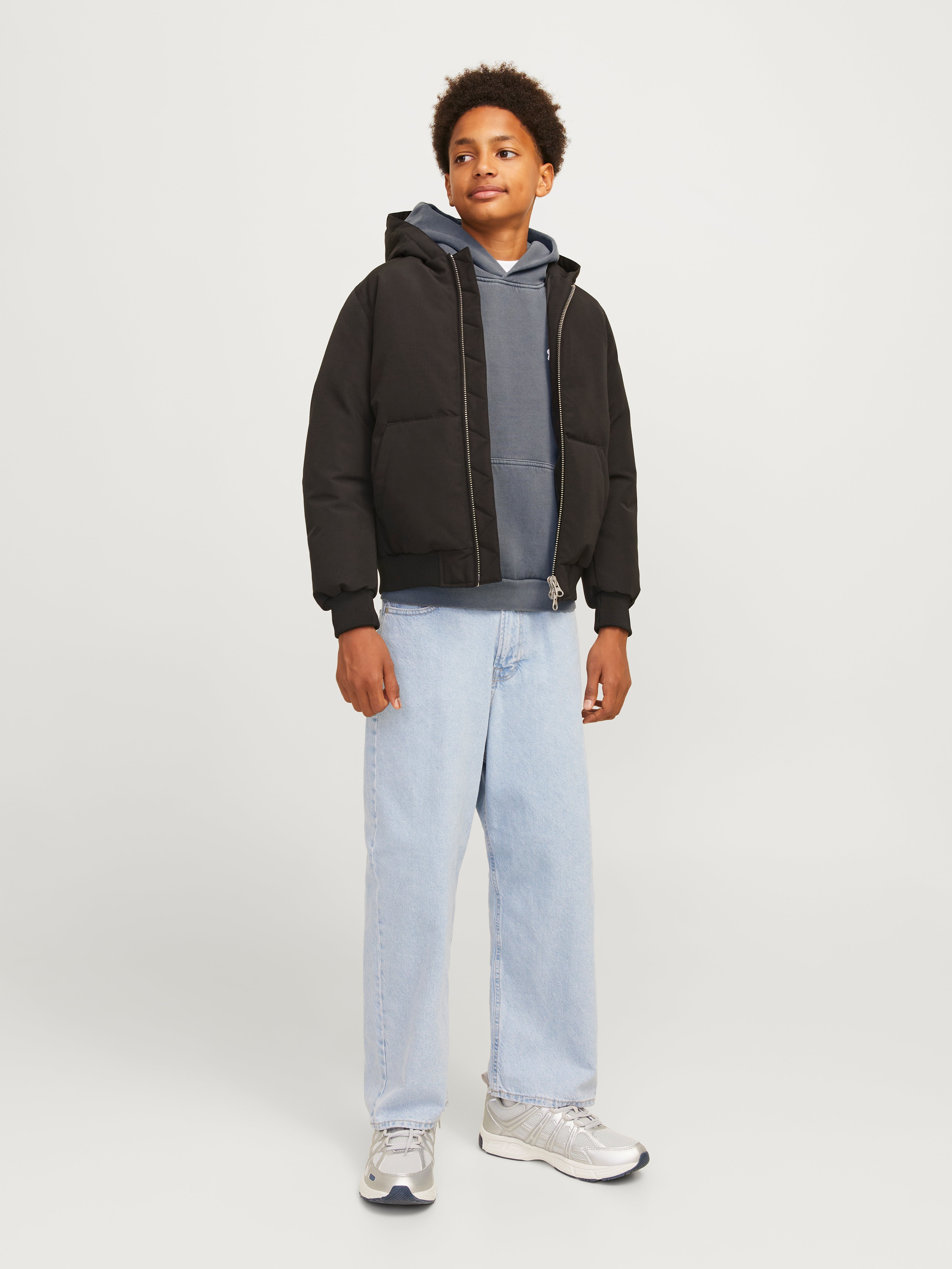 Gedruckt Kapuzenpullover Junior Dunkelgrau Jack & Jones®