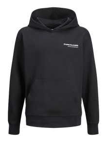 Jack & Jones Hoodie Estampar Para meninos -Black - 12263302