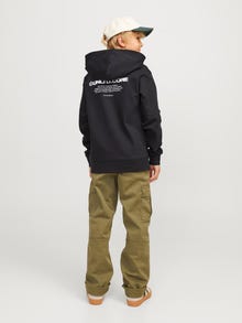 Jack & Jones Printed Hoodie For boys -Black - 12263302