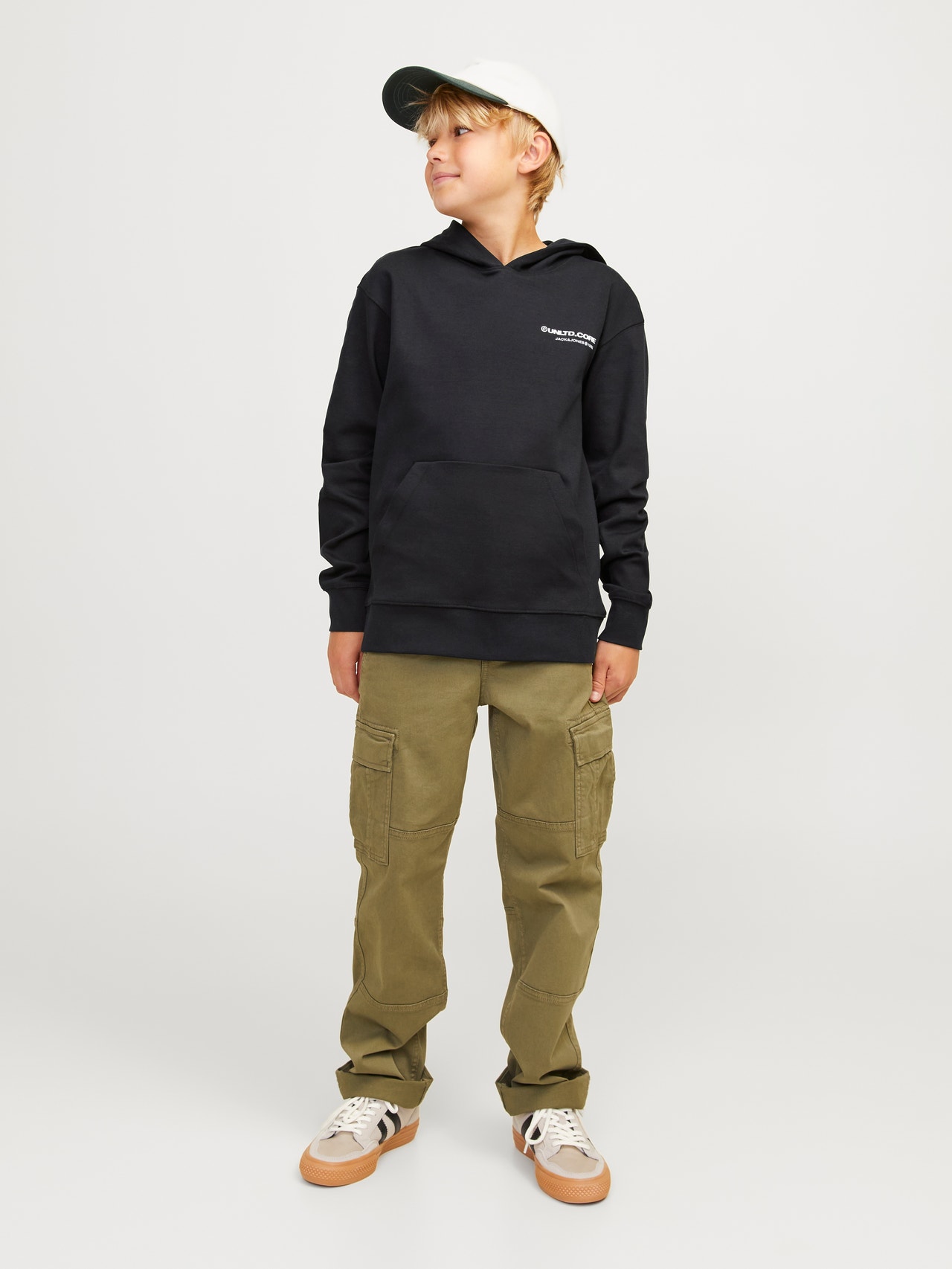 Jack & Jones Hoodie Estampar Para meninos -Black - 12263302