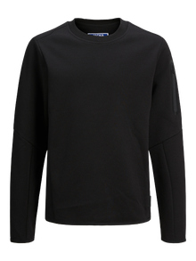 Jack & Jones Ensfarvet Sweatshirt med rund hals Til drenge -Black - 12263320