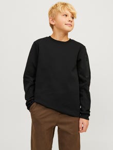 Jack & Jones Plain Crew neck Sweatshirt For boys -Black - 12263320