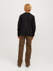 Jack & Jones Enfärgat Crewneck tröja För pojkar -Black - 12263320