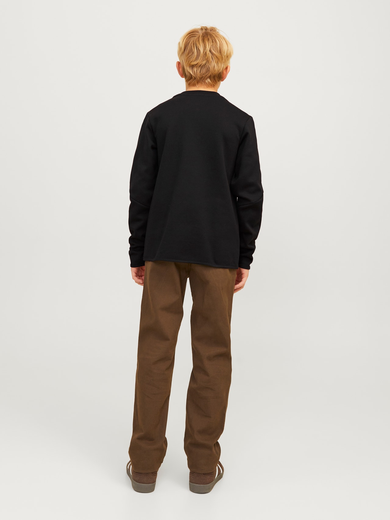 Jack & Jones Ensfarvet Sweatshirt med rund hals Til drenge -Black - 12263320