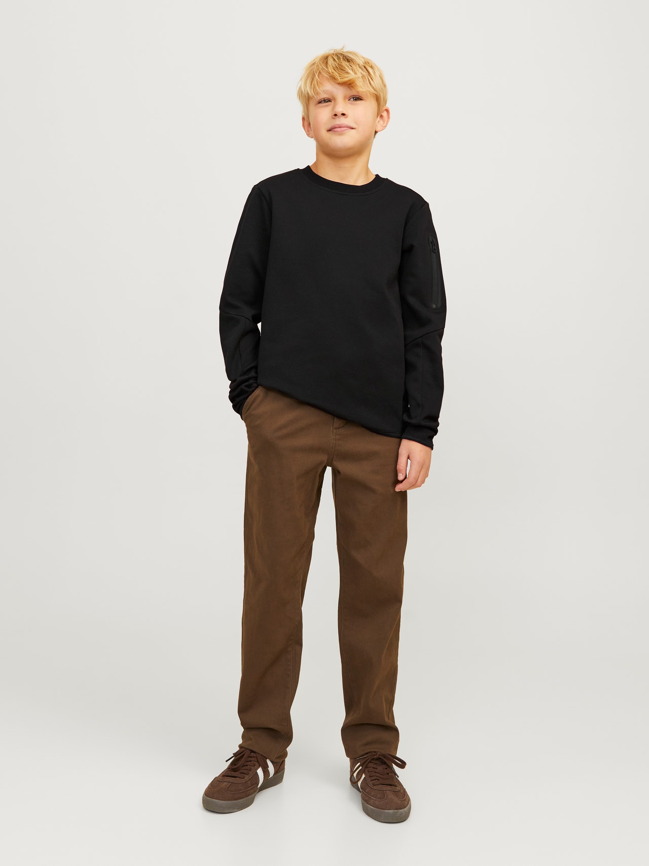 Jack & Jones Vanlig Genser med rund hals For gutter -Black - 12263320