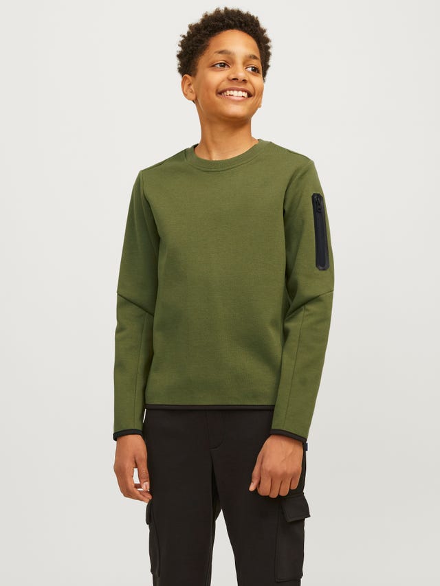 Jack & Jones Ensfarvet Sweatshirt med rund hals Til drenge - 12263320