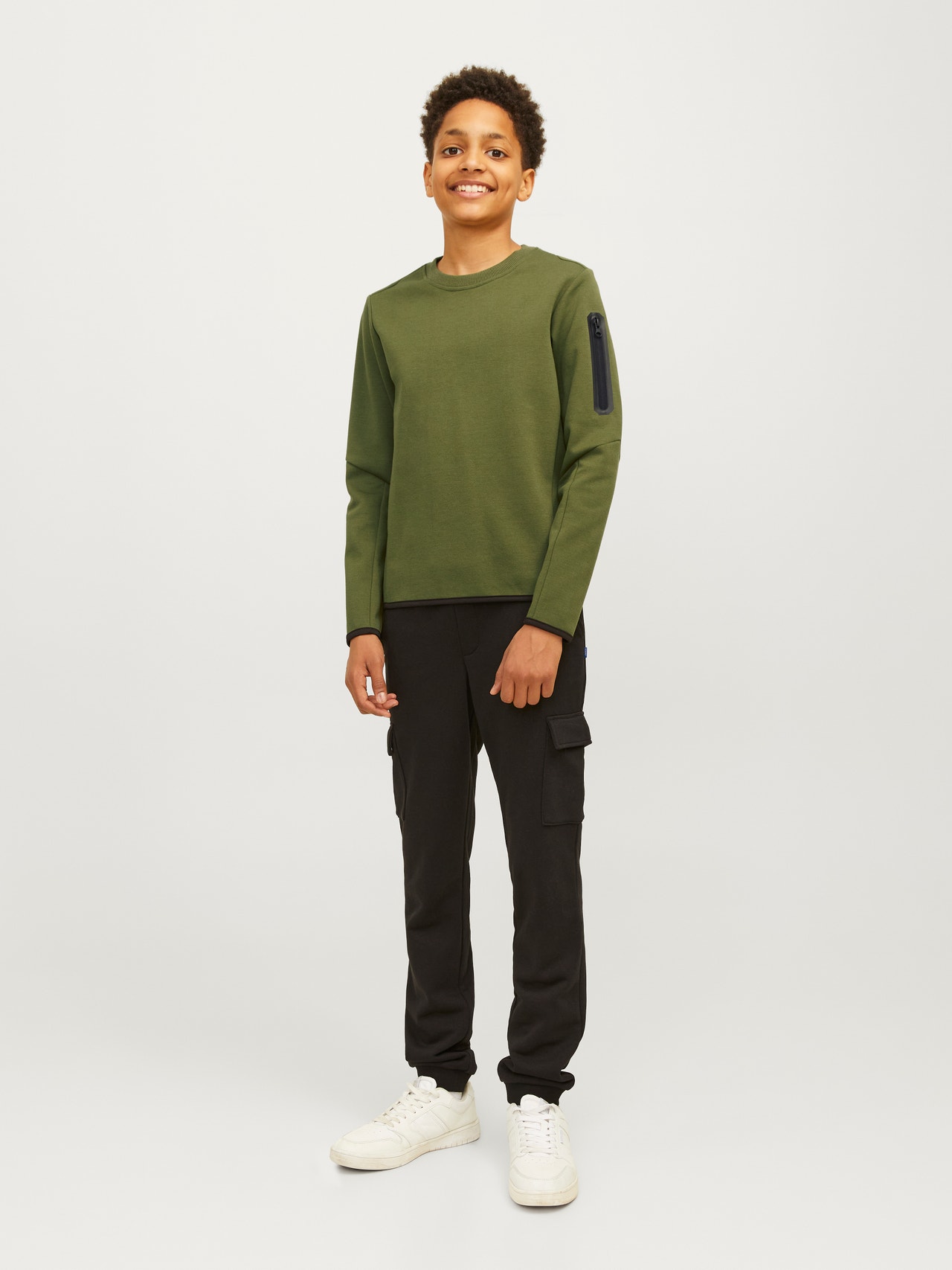 Jack & Jones Ensfarvet Sweatshirt med rund hals Til drenge -Cypress - 12263320