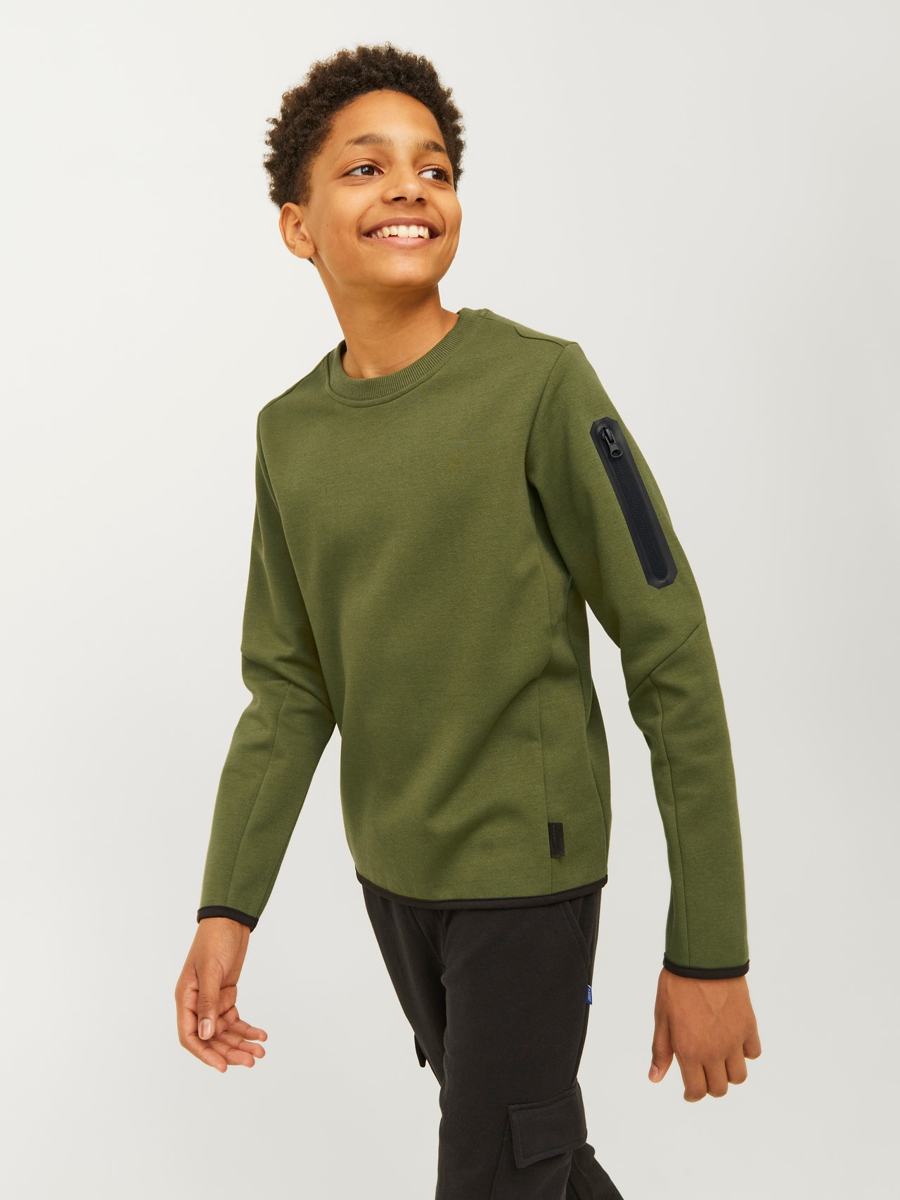 Jack & Jones Ensfarvet Sweatshirt med rund hals Til drenge -Cypress - 12263320